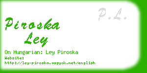 piroska ley business card